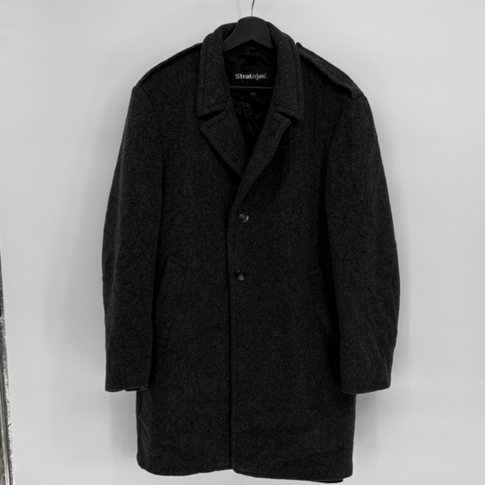 🚜 Stratojac Charcoal wool Military style Coat - Picture 1 of 4